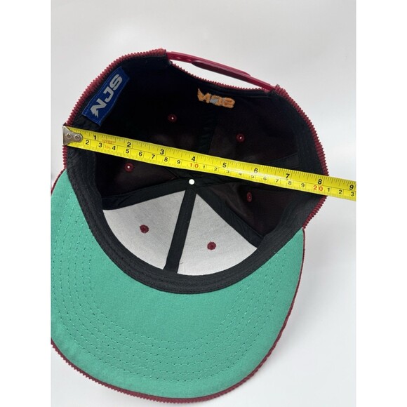 Vtg Wildwood New Jersey NJ Red Souvenir Corduroy Trucker  New Jersey Sets Corduroy Embroidered Maroon Strap Back Cap Hat